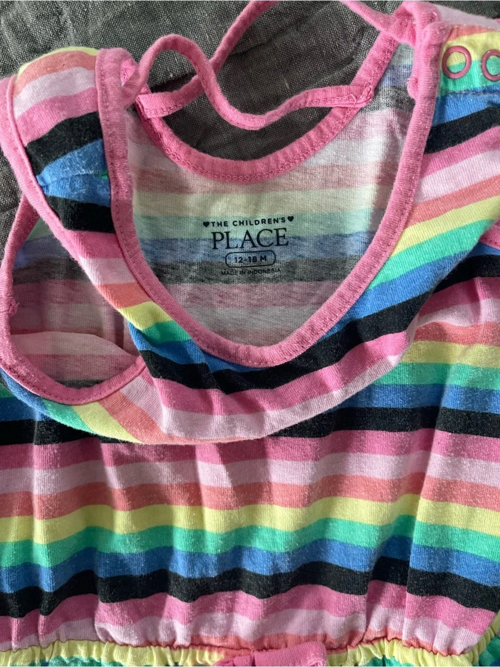 Baby GAP PLACE Crazy 8 Striped Romper Denim Top Flower Tank 12-18 Months Bundle